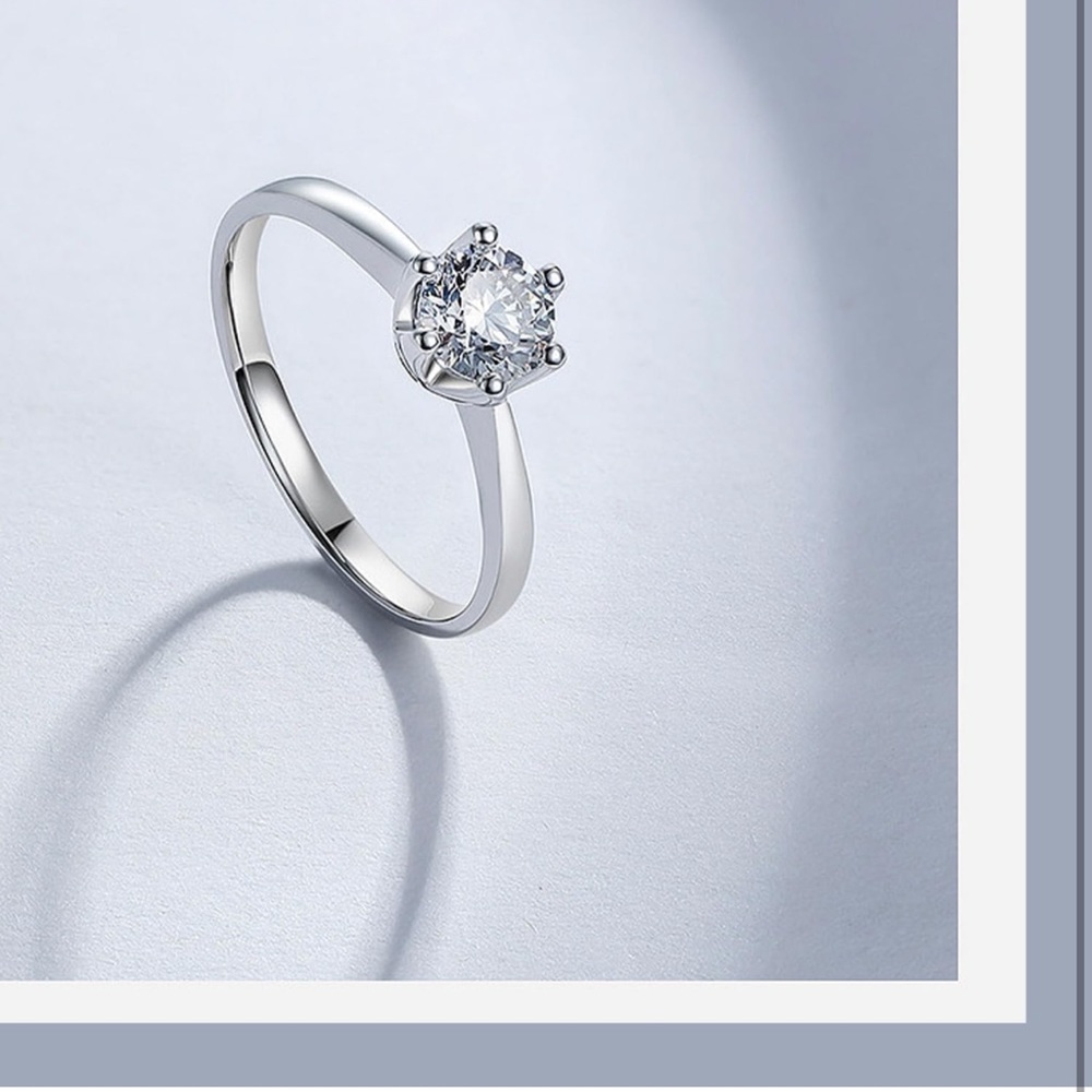 1 Carat D Color VVS1 Clarity Moissanite Rings Round Cut Moissanite Gold Plated - Picture 5 of 7